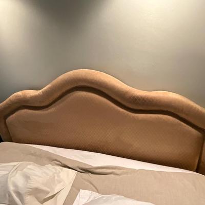King Size Custom Made Suede Bed, Mattress