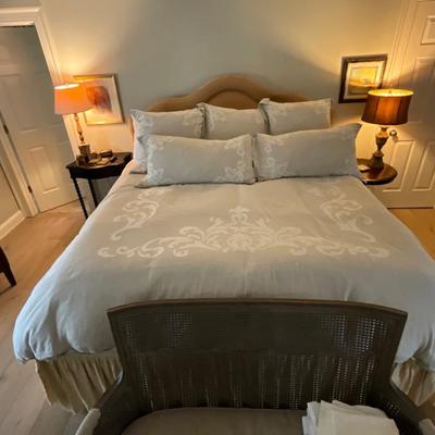King Size Custom Made Suede Bed, Mattress