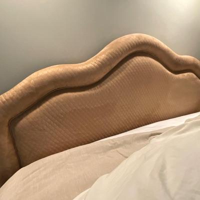 King Size Custom Made Suede Bed, Mattress