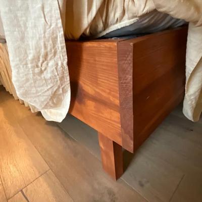 King Size Custom Made Suede Bed, Mattress