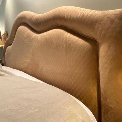 King Size Custom Made Suede Bed, Mattress