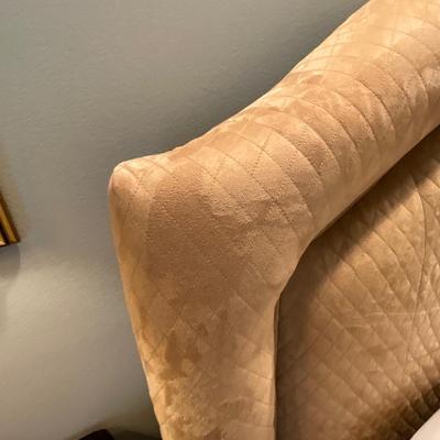 King Size Custom Made Suede Bed, Mattress