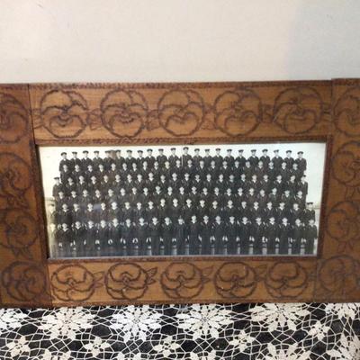 Navy Group Photo in Folk Art Wood Frame