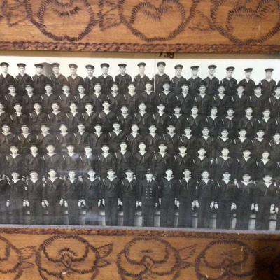 Navy Group Photo in Folk Art Wood Frame
