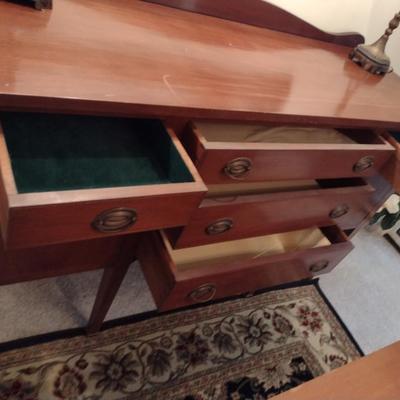 Wooden Sideboard- Approx 62" Long, 22" Deep, 39" Tall