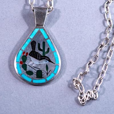 ZUNI STERLING NECKLACE BY DENNIS AND NANCY EDAAKIE