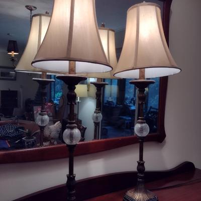 Pair of Buffet Lamps- Approx 32" Tall