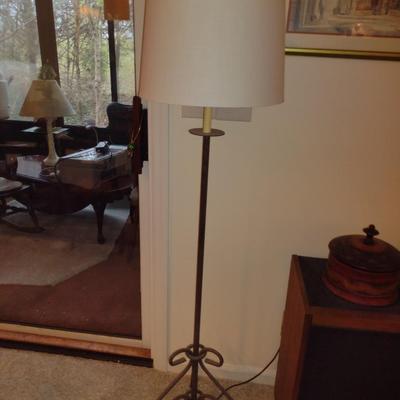 Metal Post Floor Lamp with Shade- Approx 56 1/2" Tall