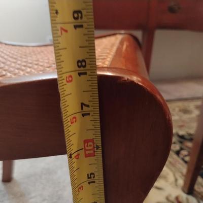 Vintage Wooden Dining Table with Six Cane Seat Chairs