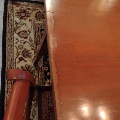 Vintage Wooden Dining Table with Six Cane Seat Chairs