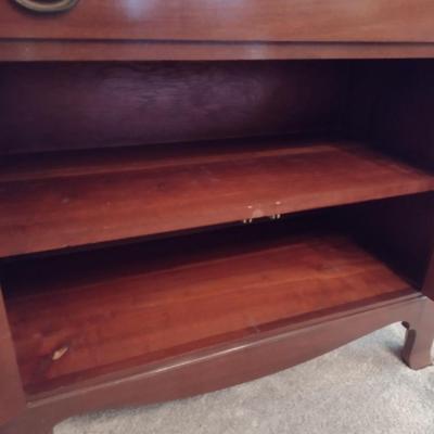 Wooden Storage Hutch with Leaded Glass Doors (No Contents)