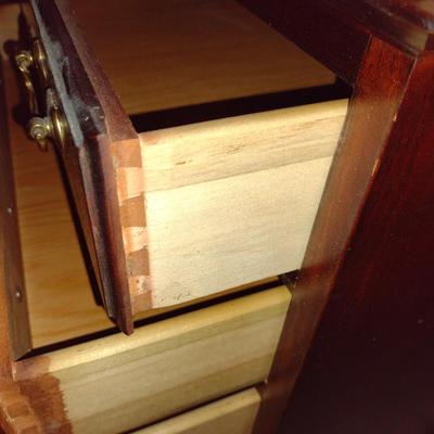 Wooden Chippendale Style Four Drawer Bachelor's Chest- Made by Hammary