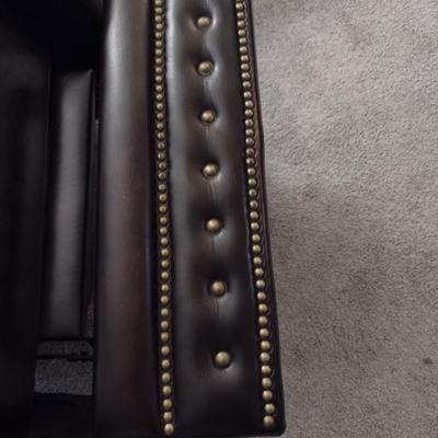 Bassett Pushback Reclining Chair with Brass Tack Accents