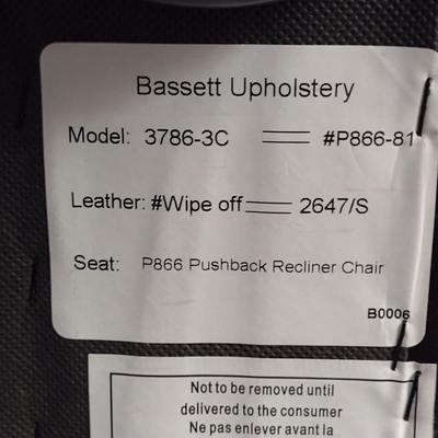 Bassett Pushback Reclining Chair with Brass Tack Accents