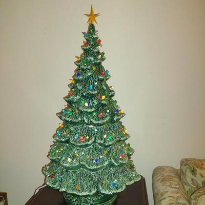 Large, Vintage (1980) Ceramic Christmas Tree- Nowell's Molds- Approx 29" Tall with Star
