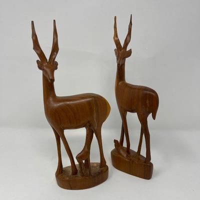 Hand Carved Teak Wood Deer Figures -Kenya