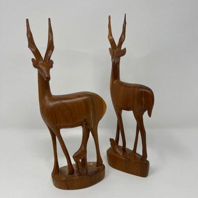 Hand Carved Teak Wood Deer Figures -Kenya