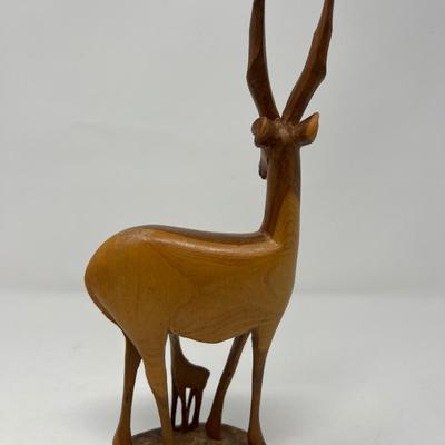 Hand Carved Teak Wood Deer Figures -Kenya