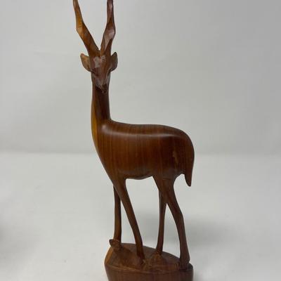 Hand Carved Teak Wood Deer Figures -Kenya