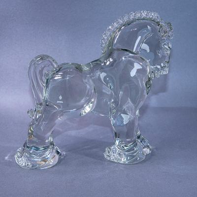 FABULOUS HEISEY GLASS / CRYSTAL CLYDESDALE HORSE