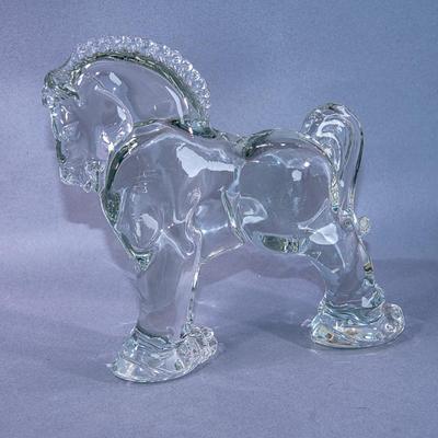 FABULOUS HEISEY GLASS / CRYSTAL CLYDESDALE HORSE