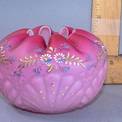 VICTORIAN HAND PAINTED ROSE BOWL