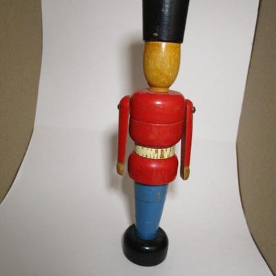 Vintage wooden Danish stacking soldier, 8-3/4" tall