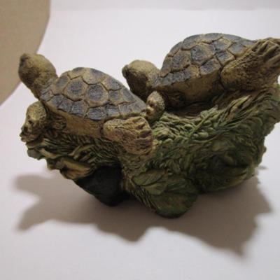 Stone Critter, 3 Water Turtles in the Reeds