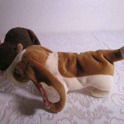 2 Ty Beanie Original Babies (1 Basset Hound, 1 Buffalo)