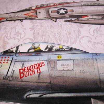 3 metal airplane decorative wall plaques