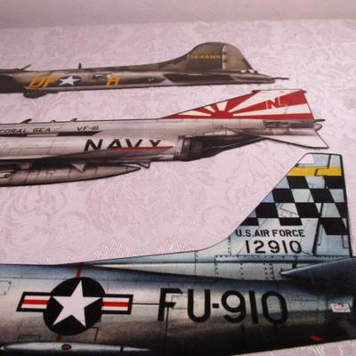 3 metal airplane decorative wall plaques