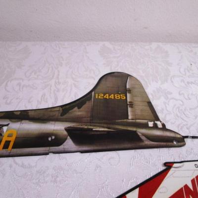 3 metal airplane decorative wall plaques