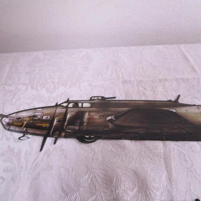 3 metal airplane decorative wall plaques
