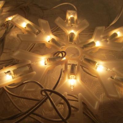 String of 9 lighted snowflakes