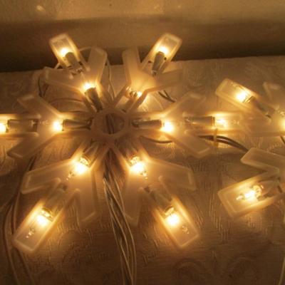 String of 9 lighted snowflakes