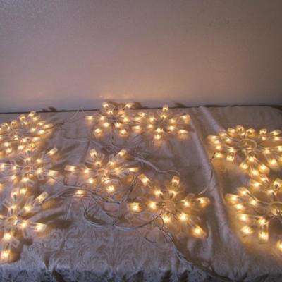 String of 9 lighted snowflakes
