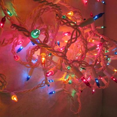 1 string of 20 large Christmas lights, 1 string of mini lights