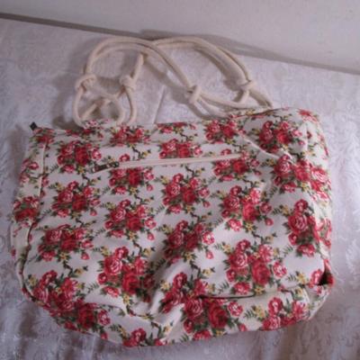 Canvas floral tote