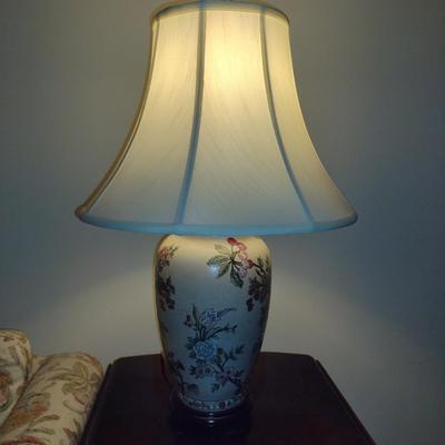 Ceramic Floral Design Table Top Lamp with Shade- Approx 25 1/2" Tall