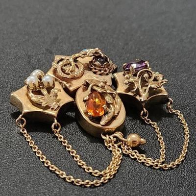 14k Victorian Hand Made Detailed Brooch