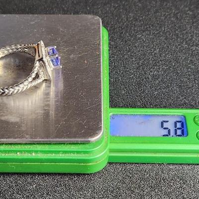 Brand New 14k White Gold 1.81 Cttw Tanzanite Diamond Ring Size 12
