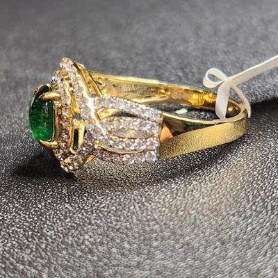 Stunning 14k White Gold 2.59cttw Tsavorite Vs Diamond Ring Size 12