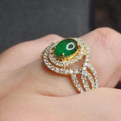 Stunning 14k White Gold 2.59cttw Tsavorite Vs Diamond Ring Size 12