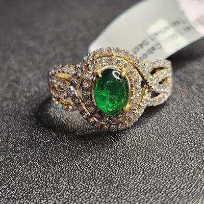 Stunning 14k White Gold 2.59cttw Tsavorite Vs Diamond Ring Size 12