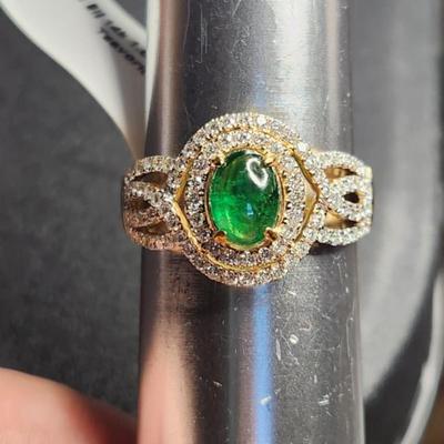 Stunning 14k White Gold 2.59cttw Tsavorite Vs Diamond Ring Size 12