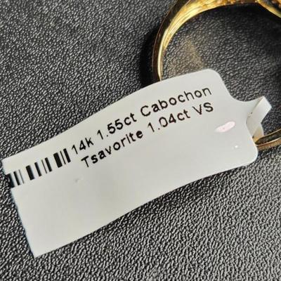 Stunning 14k White Gold 2.59cttw Tsavorite Vs Diamond Ring Size 12