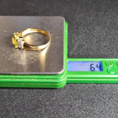 14k 5.07 Cttw Sphene And VS Diamond Ring Size 12