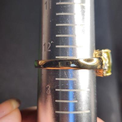 14k 5.07 Cttw Sphene And VS Diamond Ring Size 12