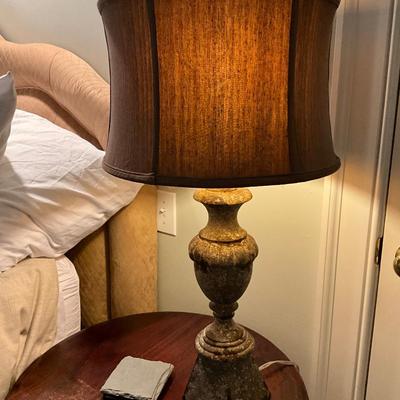 Wood Side Table & Lamp