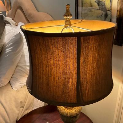 Wood Side Table & Lamp